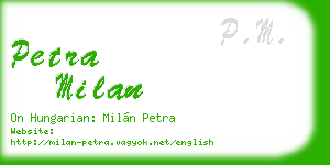 petra milan business card